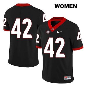 Women's Georgia Bulldogs NCAA #42 Jake Skole Nike Stitched Black Legend Authentic No Name College Football Jersey HXC0454ET